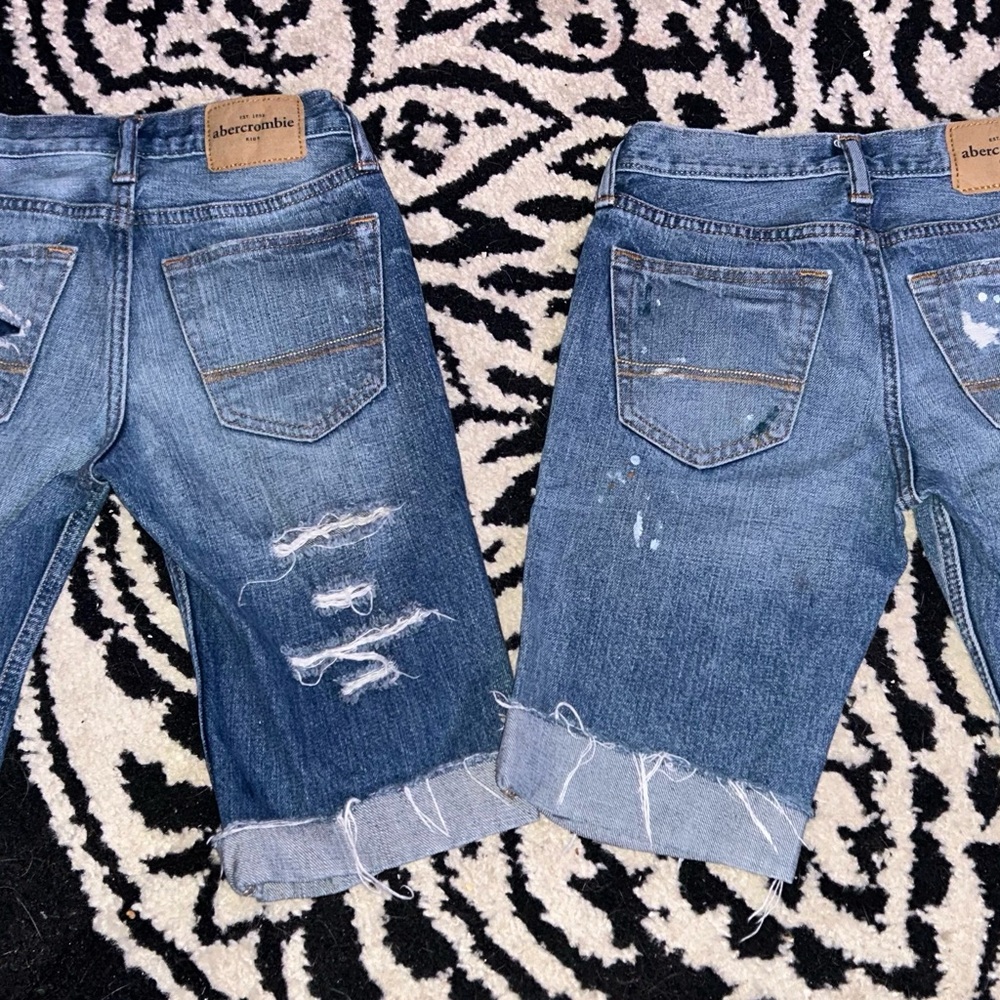 Girls Abercrombie Kids Capri Distressed Denim Shorts Sz 12